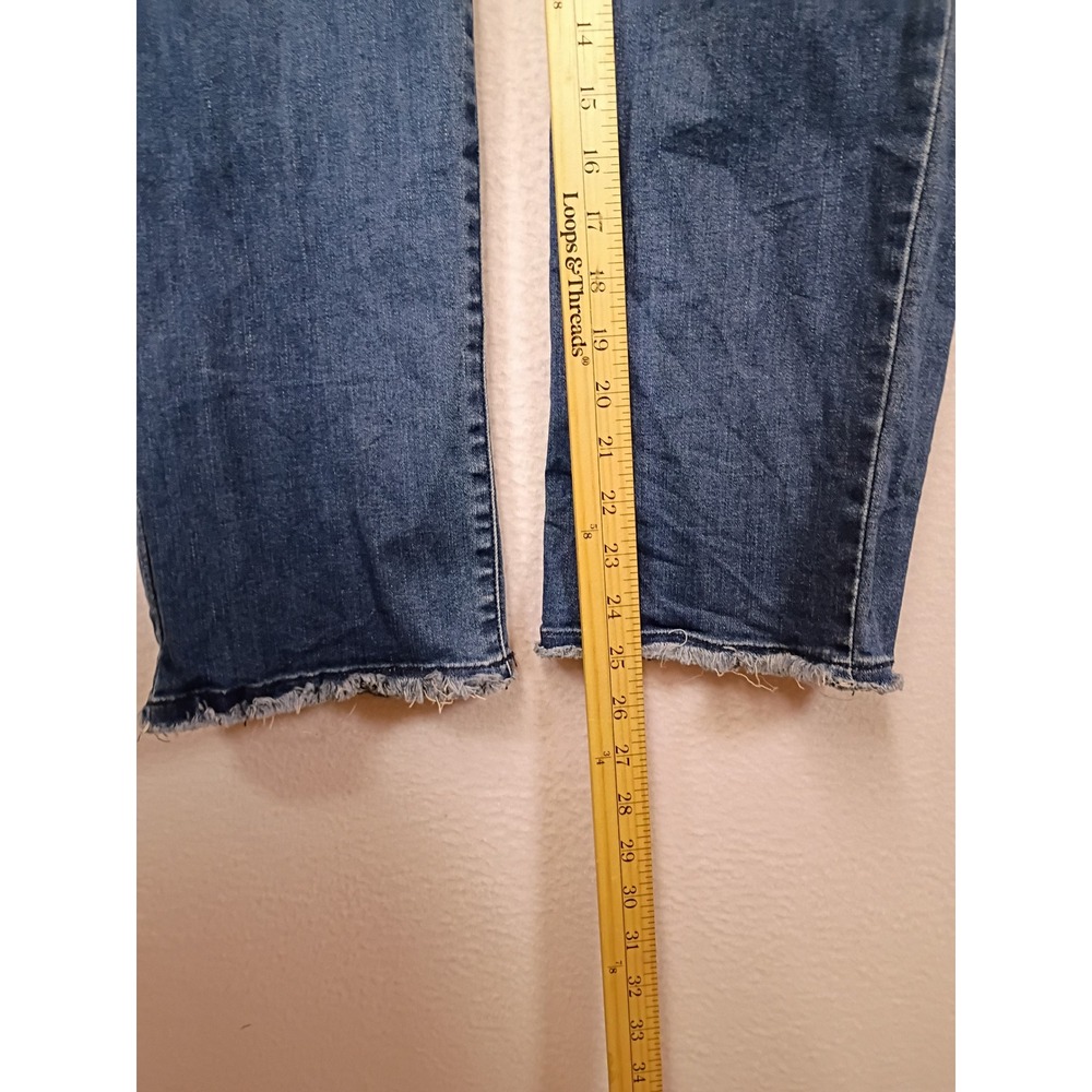 Boho Democracy Womens 12 Blue Absolution High Rise Raw Hem Ankle Jeans B2697YIY - Picture 7 of 10